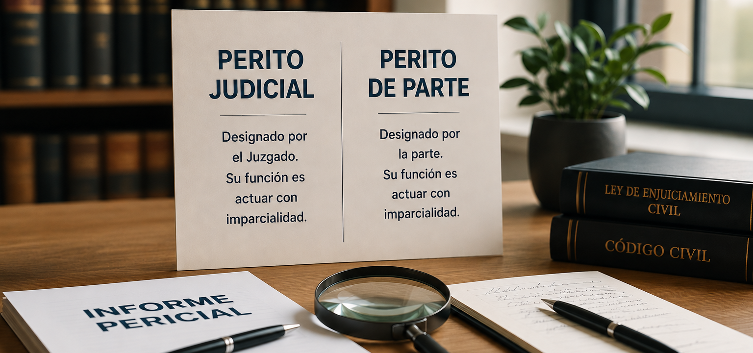 Perito judicial y perito de parte. Diferencias.