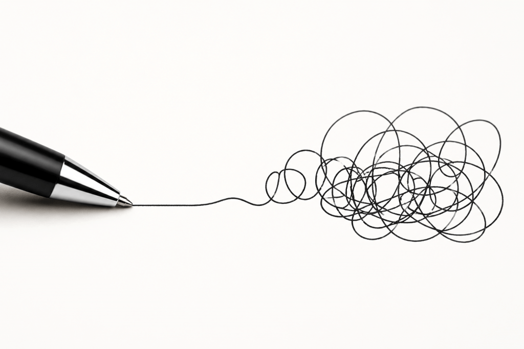 boligrafo creando garabatos inconscientes